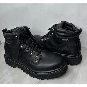 Skechers Utility BLACK Leather Work Boots Men Sz 11 4473